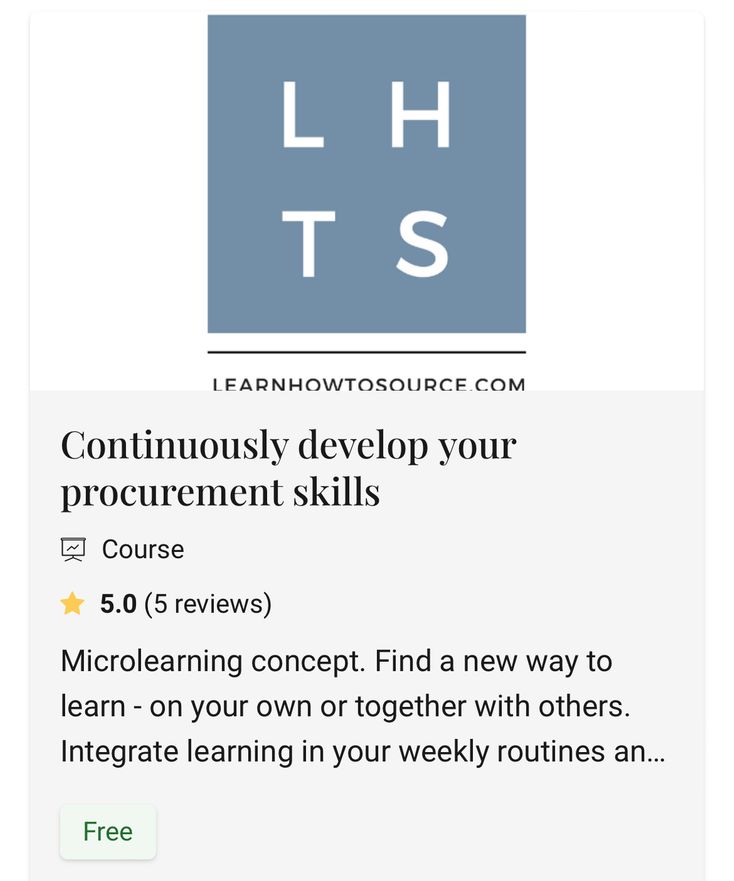 Continuously develop your procurement skills